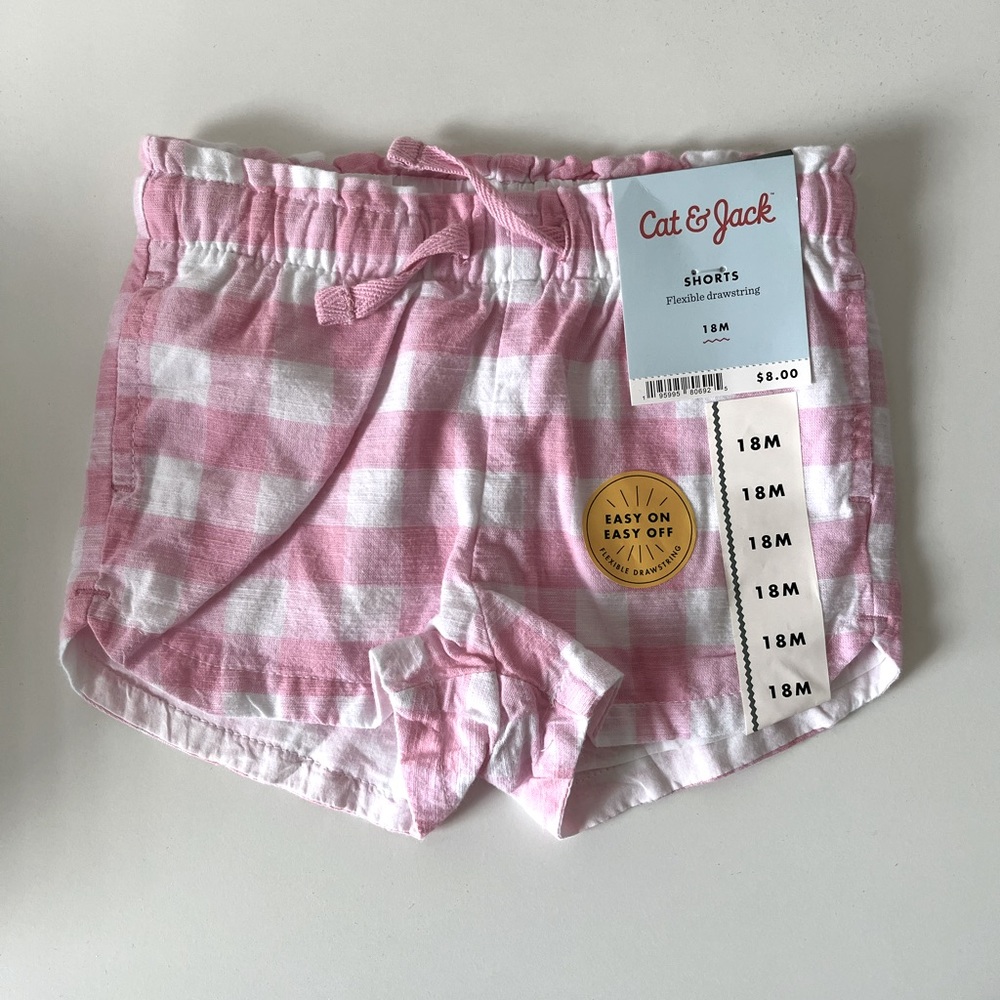 Cat and Jack 18m toddler girl gingham shorts